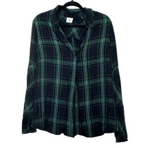 CAbi Big Sur Plaid Button Front Blouse - Size XL